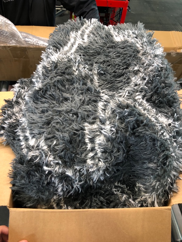 Photo 2 of  Fluffy Furry Soft Modern Contemporary Thick Plush Soft Shag Shaggy Solid Hand Woven Canvas