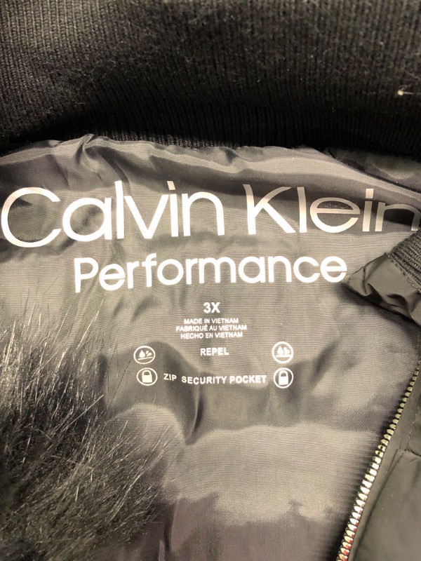 Photo 3 of Calvin Klein Performance Sweater-Sleeve Faux-Fur Hooded Walker Jacket X3