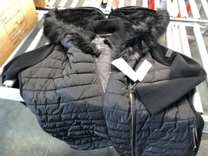 Photo 1 of Calvin Klein Performance Sweater-Sleeve Faux-Fur Hooded Walker Jacket X3