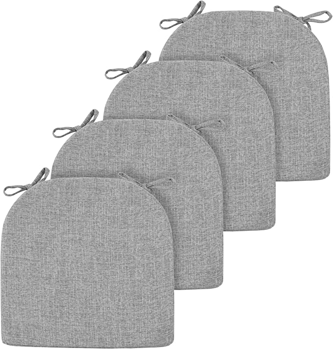 Photo 1 of Basic Beyond Chair Cushions for Dining Chairs 4 Pack, Memory Foam Chair Cushion with Ties and Non Slip Backing, 16 x 16 inches Chair Pads for Dining Chairs(Light Grey)