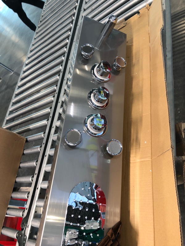 Photo 1 of ELLO&ALLO LED Shower Panel Tower System, Rainfall and Mist Head Rain Massage Stainless Steel Shower Fixtures with Adjustable Body Jets, Brushed Nickel