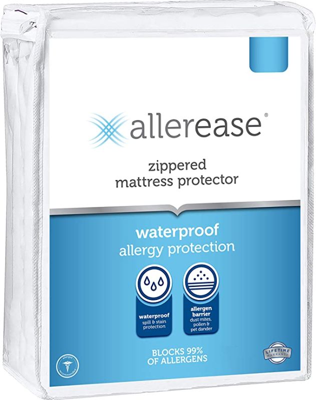 Photo 1 of AllerEase Waterproof Allergy Protection Zippered Mattress Protector, King