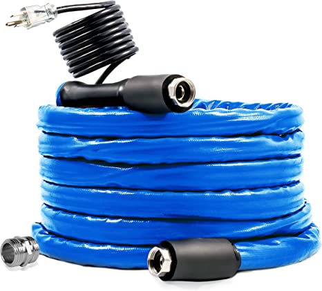 Photo 1 of Camco 25-Foot Heated Drinking Water Hose | Features Water Line Freeze Protection Down to -20°F/-28°C, an Energy-Saving Thermostat, and Includes Adapter for Connection to Either End of Hose (22911)