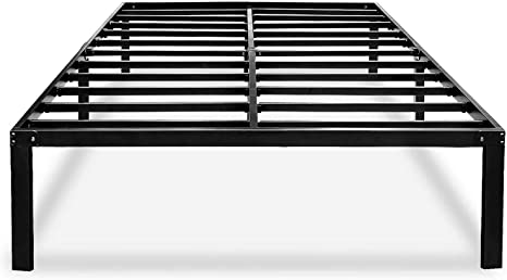 Photo 1 of HAAGEEP Black Queen Bed Frame Metal No Box Spring Needed 14 Inch Platform Heavy Duty Beds Frames with Storage, BQ