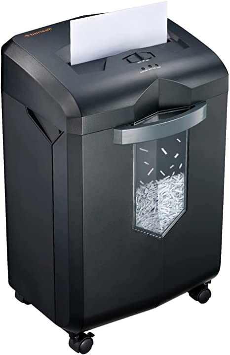 Photo 1 of bonsaii 18-Sheet Heavy Duty EverShred C149-C Cross-Cut Paper and Credit Card Shredder 60 Minutes Running Time, 6 Gallon Pullout Basket and 4 Casters, Black