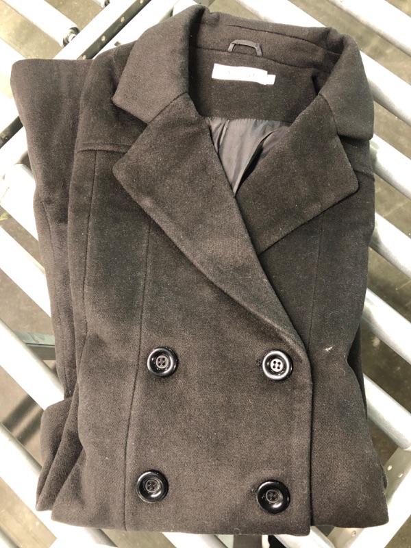Photo 2 of APTRO Women's Winter Wool Dress Coat Double Breasted Pea Coat Long Trench Coat Medium Black Ws02 Size M