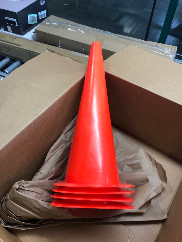 Photo 1 of  4 pack / 8 inch Traffic Cones, Safety Road Parking Cones,Agility Field Marker Cones for Soccer Basketball Football Drills Training, Outdoor Sport Activity & Festive Events