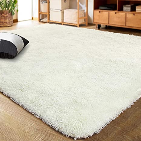 Photo 1 of LOCHAS Ultra Soft Indoor Modern Area Rugs Fluffy Living Room Carpets for Children Bedroom Home Decor Nursery Rug108x71.5 inc, Cream