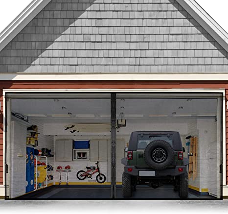 Photo 1 of 
Garage Door Screen For 2 Car 16x7FT, Magnetic Screen Garage with Retractable Fiberglass Mesh and Heavy Duty Weighted Bottom, Easy Assembly & Pass, Hands Free Screen Door w/ 40 Magnets for Garage/Patio