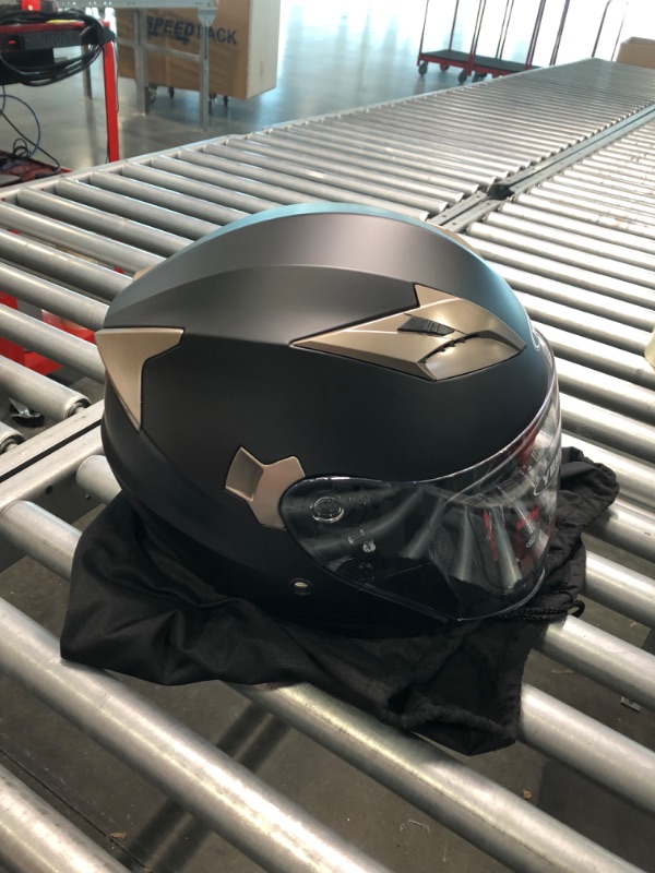 Photo 1 of Motorcycle Open Face Helmet DOT Approved - YEMA Helmet YM-627 Motorbike Moped Jet Bobber Pilot Crash Chopper 3/4 Half Helmet with Sun Visor for Adult Men Women - Matte Black,Small Matte Black Small (S)