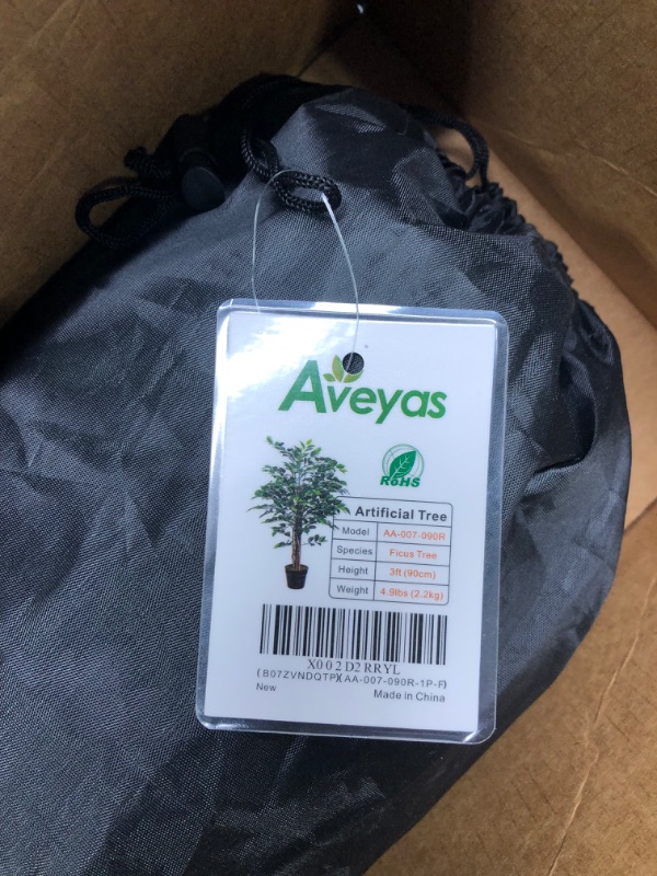Photo 4 of Aveyas 3ft Artificial Ficus Silk Tree in Plastic Nursery Pot, Fake Plant for Office House Farmhouse Living Room Home Decor ( Indoor / Outdoor )