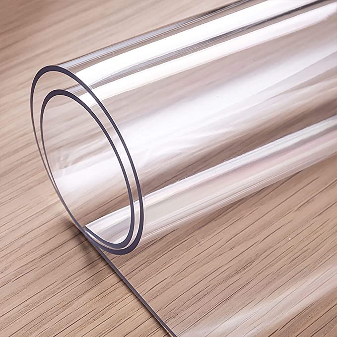 Photo 1 of Clear Table Protector for Dining Room Table, Dining Table Cover Protector, Plastic Table Cover, Clear Tablecloth Protector, PVC Clear Table Pad for Kitchen Wooden Table 35x47.5inc