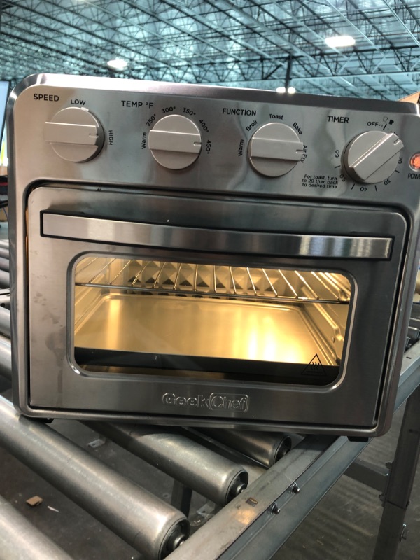 Photo 7 of Geek Chef Air Fryer Toaster Oven Combo,16QT Convection Ovens Countertop, 6 Slice Toaster, 10-inch Pizza, whit Warm, Broil, Toast, Bake, Air Fry, Oil-Free, 100+ Online Video Recipes & Accessories, Perfect for Countertop, Stainless Steel 16QT Air Fryer Oven