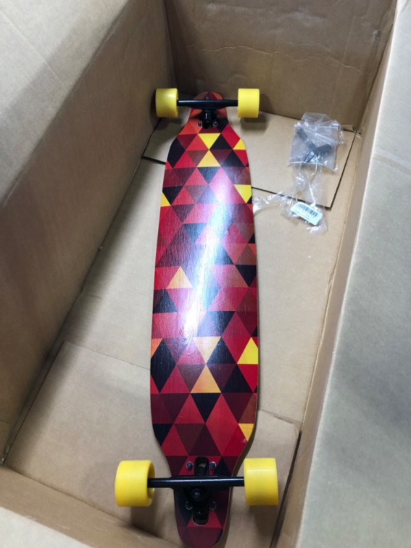 Photo 4 of Gonex Longboard Skateboard, 42 Inch Drop Through Long Board Complete 9 Ply Maple Cruiser Carver for Girls Boys Teens Adults Beginners