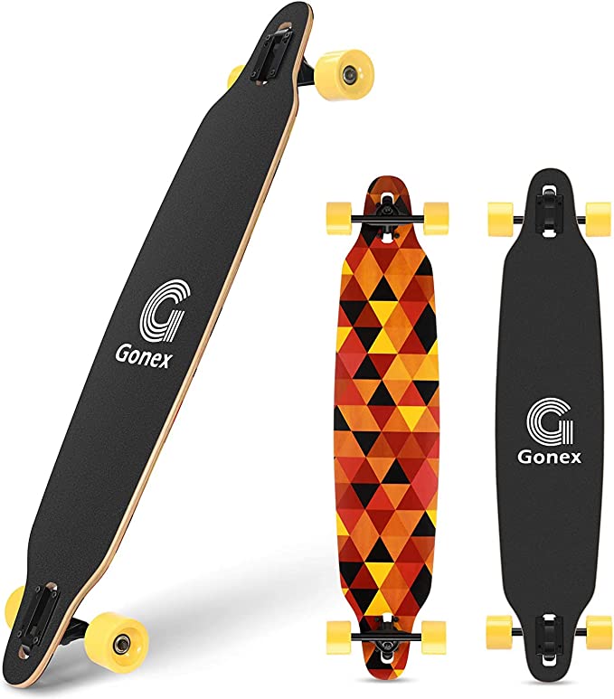 Photo 1 of Gonex Longboard Skateboard, 42 Inch Drop Through Long Board Complete 9 Ply Maple Cruiser Carver for Girls Boys Teens Adults Beginners