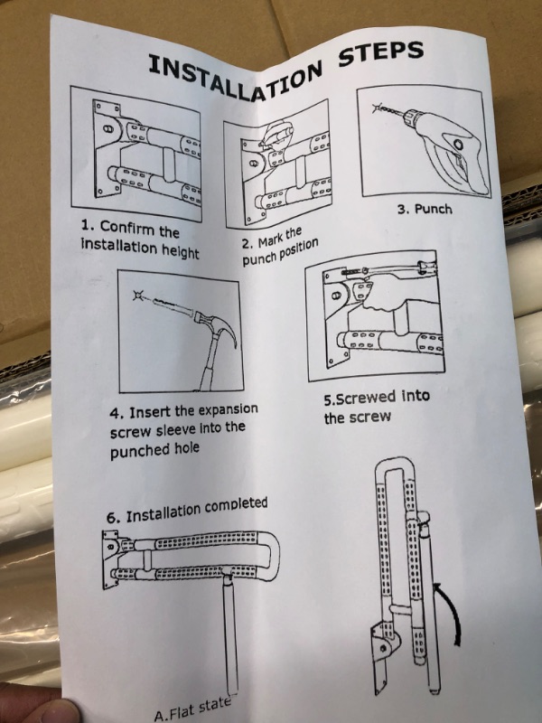 Photo 2 of Handicap Grab Bars for Bathroom, Foldable Stainless Toilet Grab Bar with Textured Grip, 29.5(L)x27.5(H) inches Flip Up Toilet Safety Rails with Leg for Elderly