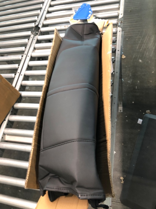 Photo 3 of BASENOR Tesla Model 3 Model Y Model S Model X Leather Seat Back Kick Protectors Kick Mats Black Set of 2