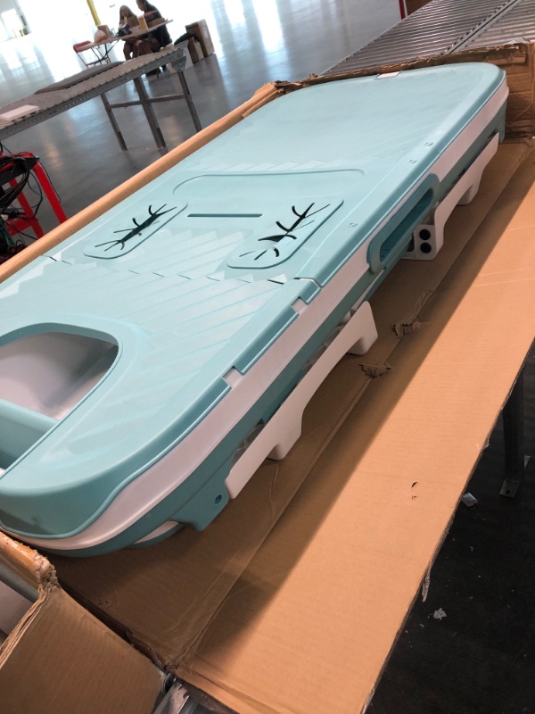 Photo 4 of Foldable Bath Tub for Adult Portable Ice Tub 52 inch Soaking Bathtub for Adult and Children with Lid Blue 54" with lid