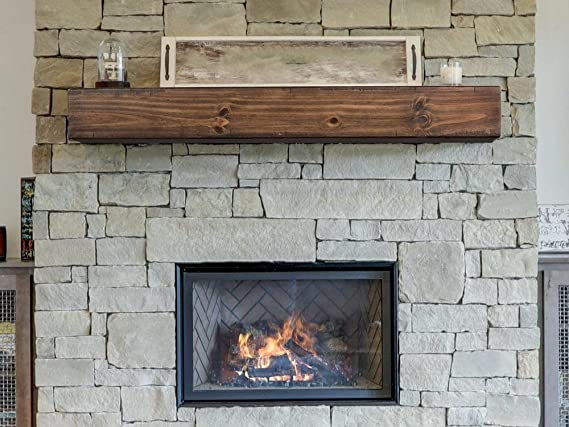 Photo 1 of MANTELSDIRECT Mantels Direct Dakota 60 Inch Burnt Sienna Floating Pine Wood Fireplace Mantel Shelf - Beautiful Wooden Rustic Shelf Perfect for Wall Décor, Mounting Under TVs, and More