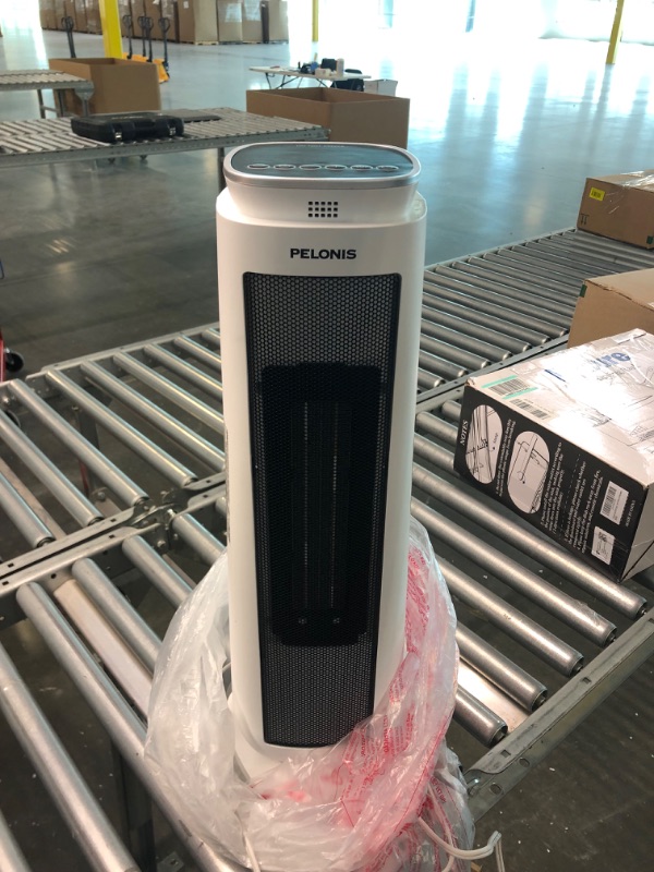 Photo 1 of PELONIS PHTPU1501 Ceramic Tower 1500W Indoor Space Heater with Oscillation, Remote Control, Programmable Thermostat & 8H Timer, ECO Mode, Tip-Over Switch & Overheating Protection, White PTC Heater White