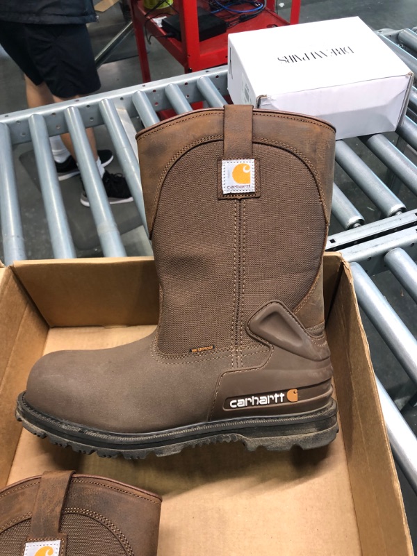 Photo 7 of Carhartt Men's 11-Inch Waterproof Safety Toe Wellington 13 Wide Brown Oil Tanned Leather/Brown Cordura Nylon/Brown Coated Leather size 13 us