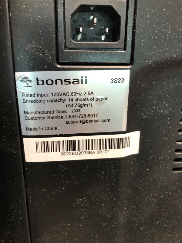 Photo 1 of Bonsaii 14 Sheet Crosscut Paper Shredder, 120 Mins P-4 Level Ultra Quiet Home Office Heavy Duty Shredder, 6 Gallons Large Pullout Bin & 4 Wheels Home Use Shredder for Document/Mails/CDs/Credit Cards 3S23 14 Sheet-120Mins