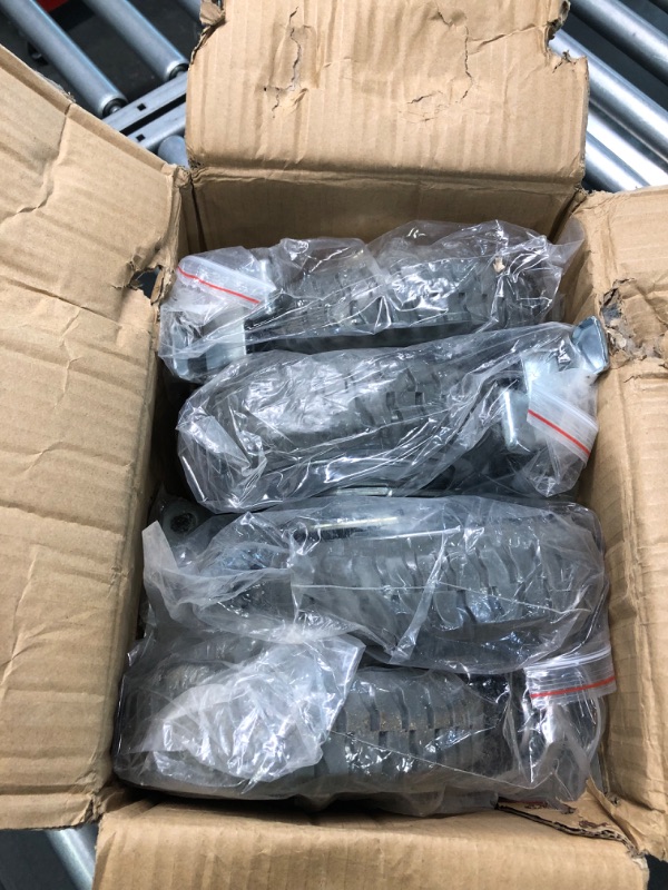 Photo 1 of Houseables 8 Inch Caster Wheel, Heavy Duty Industrial Casters, 4 Wheels (2 Locking/2 Swivel) Grey, Rubber, Cast Iron, Tires, Outdoor, Flat Free for Carts, 360° Rotation, Dolly, Workbench, Trolley
