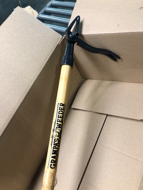 Photo 2 of Grampa's Weeder - The Original Stand Up Weed Puller Tool with Long Handle - Made with Real Bamboo & 4-Claw Steel Head Design - Easily Remove Weeds Without Bending, Pulling, or Kneeling