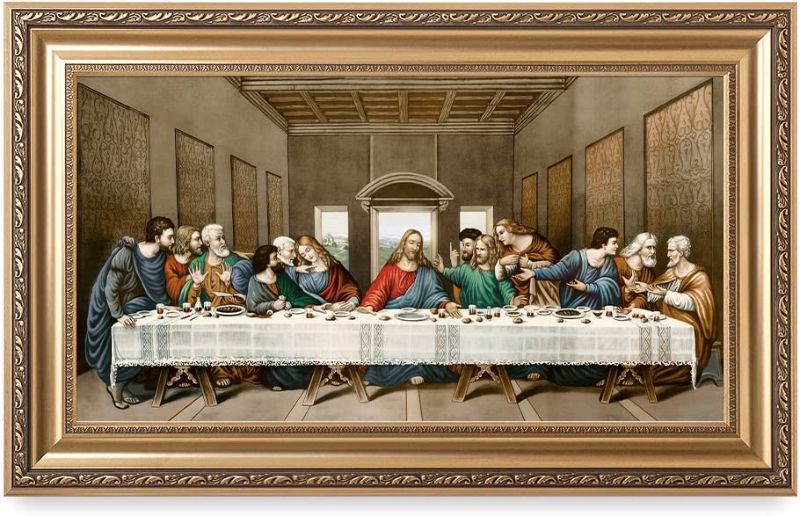 Photo 1 of DECORARTS -The Last Supper, Leonardo da Vinci Classic Art Reproductions. Giclee Print& Museum Quality Framed Art for Wall Decor. 30x16, Framed Size: 36x22