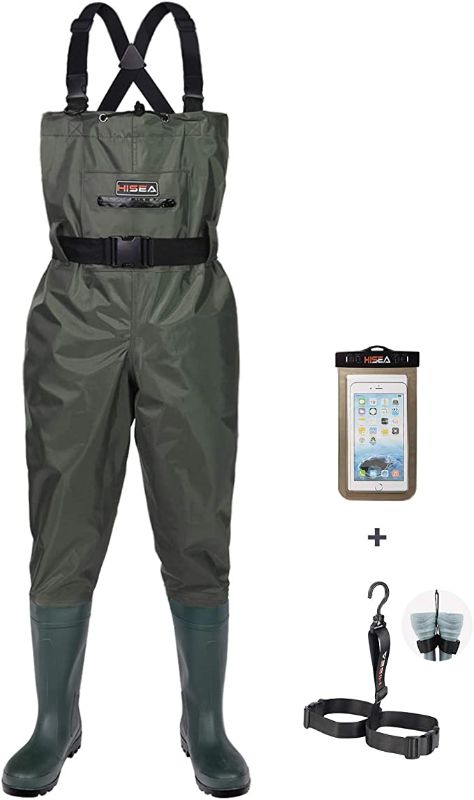 Photo 1 of HISEA Upgrade Chest Waders Fishing Waders for Men with Boots Waterproof Lightweight Bootfoot Cleated 2-Ply Nylon/PVC / Size M8