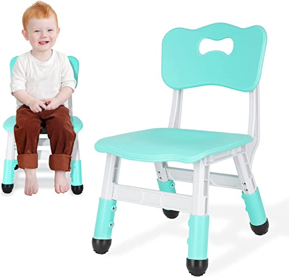 Photo 1 of JIAOQIU Kids Chair Height Adjustable Toddler Chair Max Load 220LBS Plastic Indoor Outdoor Chair School Home Daycare Use Mint Green