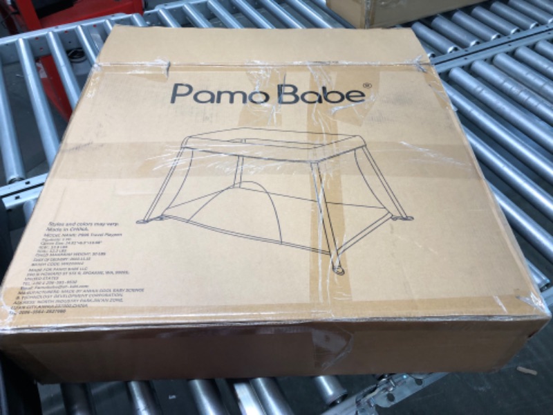 Photo 1 of Pamo babe Lightweight Travel Crib, Portable and Easy to Carry Baby Playard, Travel Playard for Baby with Soft Mattress Pad(Black)