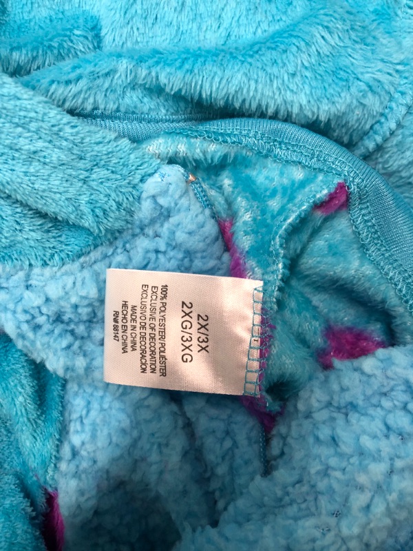 Photo 1 of Disney Monsters Inc. Adult Sulley Kigurumi Sherpa Fleece Cosplay Costume One Piece Union Suit XX-Large-3X-Large Blue