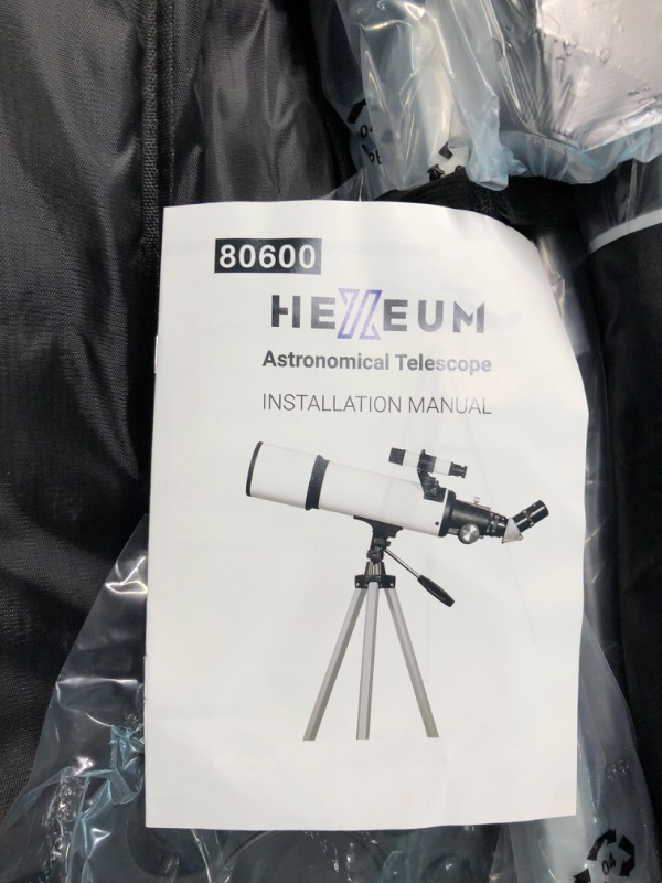 Photo 5 of Telescope 80mm Aperture 600mm - Astronomical Portable Refracting Telescope Fully Multi-coated High Transmission Coatings AZ Mount with Tripod Phone Adapter, Wireless Control, Carrying Bag. Easy Set Up White