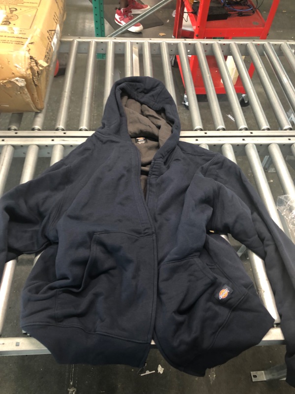 Photo 2 of Dickies Men's Thermal Lined Full-Zip Fleece Hoodie with DWR 2X Dark Navy