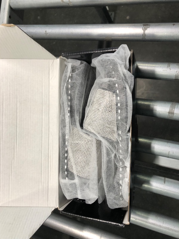 Photo 1 of Fur Story Womens Slides House Slippers Rhinestone Glitter Slides Cozy Bedroom Slippers Shower Shoes Cute Slippers for Women Platform Sandals 10 Upgrade Sliver