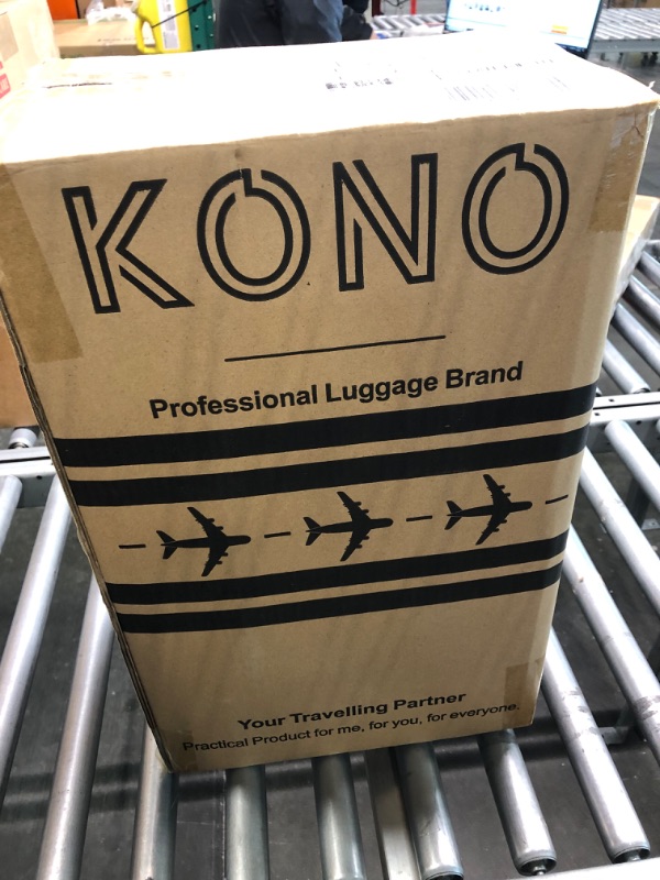 Photo 1 of Kono Carry on Luggage 19inch Suitcase Airline Approved Lightweight ABS Material Carry on Suitcase Spinner Wheels 360° Rotation for Women Travel Suitcase Black 19'' Black