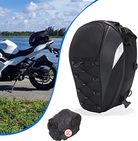 Photo 1 of JFG RACING Motorcycle Seat Tail Bag Backpack Dual Use Motorcycle Waterproof Helmet Bag Dirt Bike Accessories