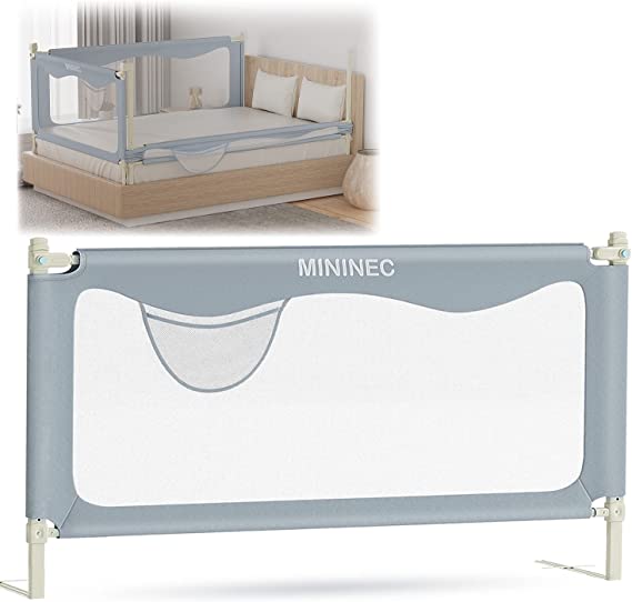 Photo 1 of MININEC Bed Rail for Toddlers Baby, Long Toddler Bedrail Guard for Kids Children, Strong Babies Bed Rail for Twin, Full Size, Queen & King Mattress with Reinforced Anchor Safety White 47.2 * 27.5 in