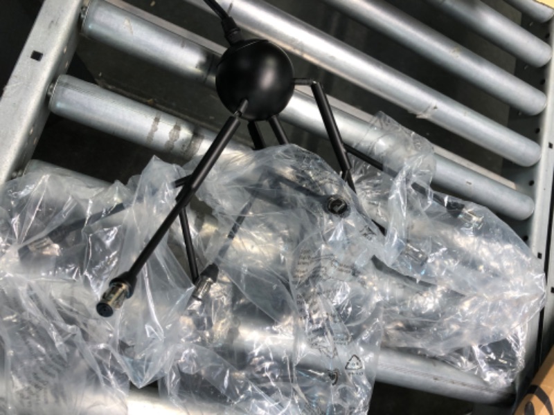 Photo 1 of Dellemade DD00134B Plug in Sputnik Chandelier 12-Light Pendant Light with 16 ft Cord Bulbs Included (Black)