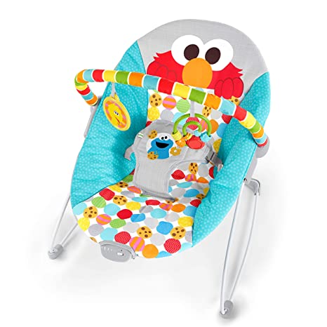 Photo 1 of Bright Starts Sesame Street Baby Bouncer Soothing Vibrations Infant Seat - I Spot Elmo! with Cookie Monster and Big Bird - Removable toy-bar, 0-6 Months Up to 20 lbs, Factory sealed