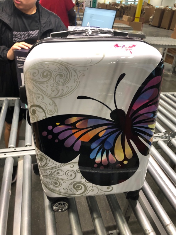 Photo 4 of World Traveler 2-Piece Hardside Upright Spinner Luggage Set, Butterfly, One Size