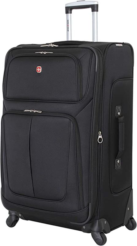 Photo 5 of SwissGear Sion Softside Expandable Roller Luggage, Black, Checked-Large 29-Inch