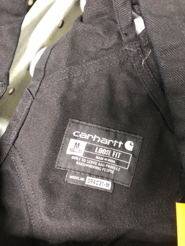 Photo 5 of Carhartt mens Loose Fit Washed Duck Insulated Bib Overall Medium Black Size M