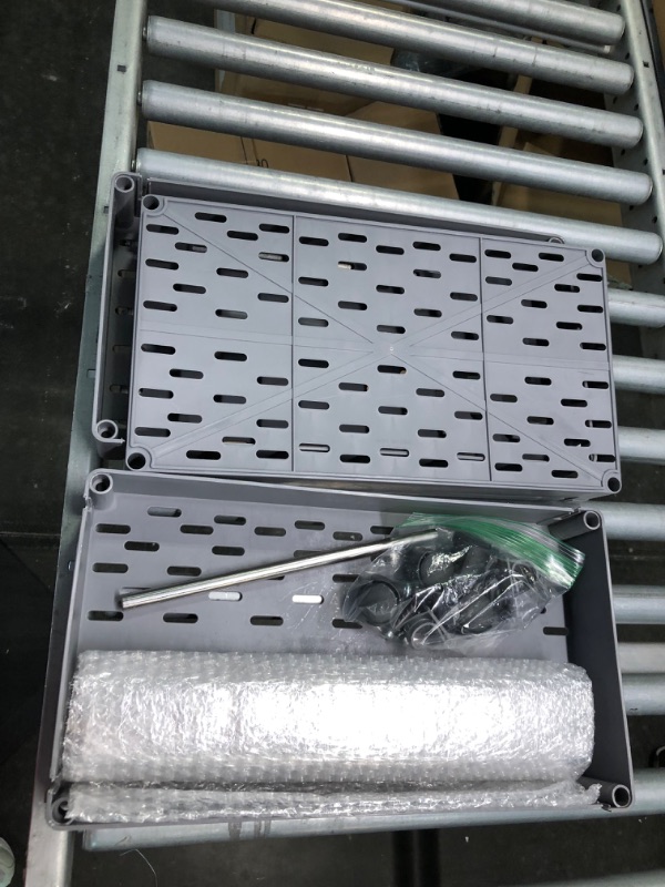 Photo 1 of SONGMICS 3-Tier Rolling Cart, Storage Cart with Wheels, Space-Saving Rolling Storage Cart, for Bathroom, Kitchen, Living Room, Office, 15.7 x 8.7 x 23.6 Inches, Gray UKSC009G01 Grey 15.7 x 8.7 x 23.6 Inches