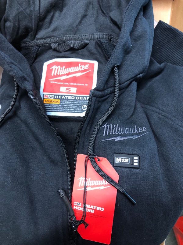 Photo 4 of Milwaukee Hoodie M12 12V Lithium-Ion Heated Jacket KIT Front and Back Heat Zones - Battery and Charger Included - (S, Black) S Black