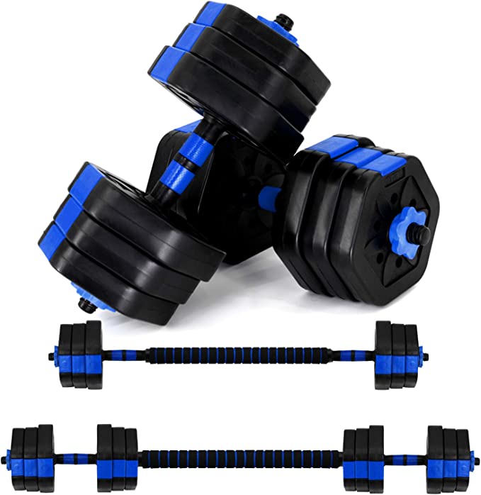 Photo 1 of VIVITORY Dumbbell Sets Adjustable Weights, Free Weights Dumbbells Set with Connector, Non-Rolling Adjustable Dumbbell Set, Weights Set for Home Gym, 44 66 Lbs, Hexagon, Cement Mixture