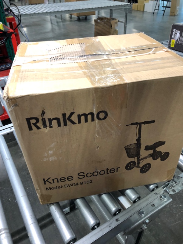 Photo 6 of RINKMO Knee Scooter?Foldable Knee Scooter Walker Economical Knee Scooters for Foot Injuries Best Crutches Alternative (Black+Red), Factory sealed