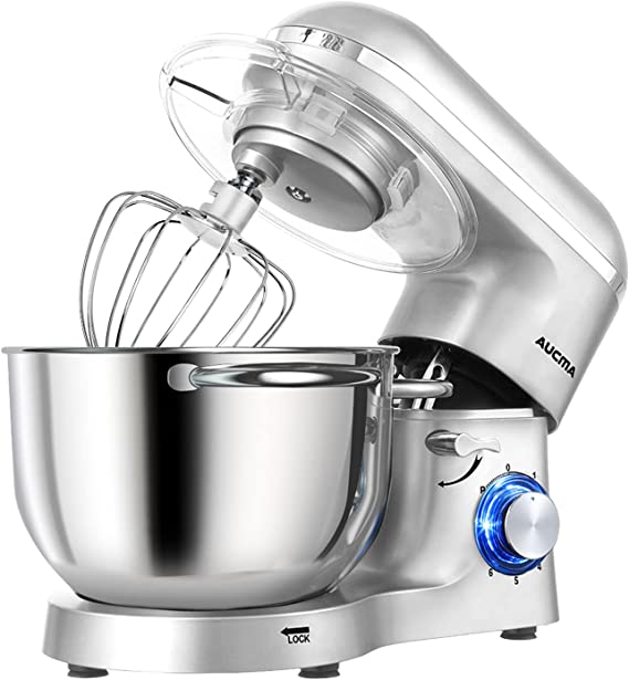 Photo 1 of Aucma Stand Mixer,6.5-QT 660W 6-Speed Tilt-Head Food Mixer, Kitchen Electric Mixer with Dough Hook, Wire Whip & Beater (6.5QT, Silver)