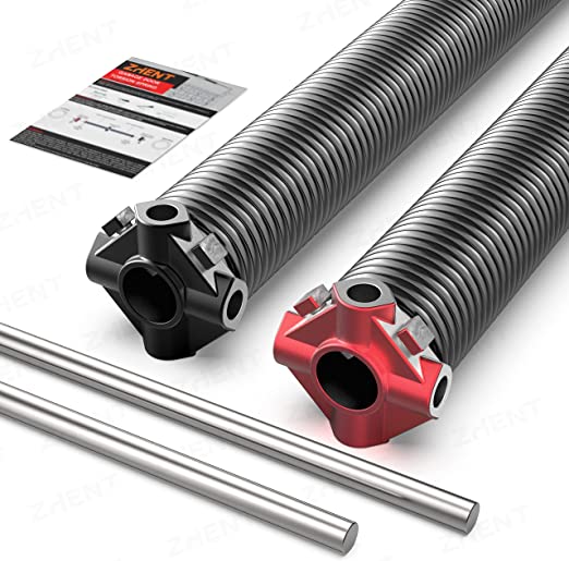 Photo 1 of Garage Door Torsion Springs 2'' (Pair) with Non-Slip Winding Bars, Coated Torsion Springs with a Minimum of 18,000 Cycles (0.262X2''X32'')